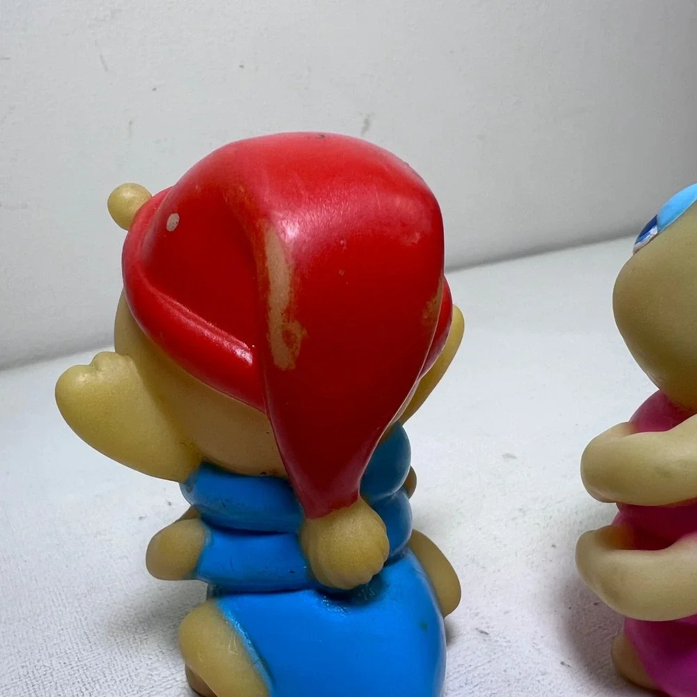Vintage Playskool Glo Worm Friends Finger Puppets 80s Glow In The Dark Set of 2